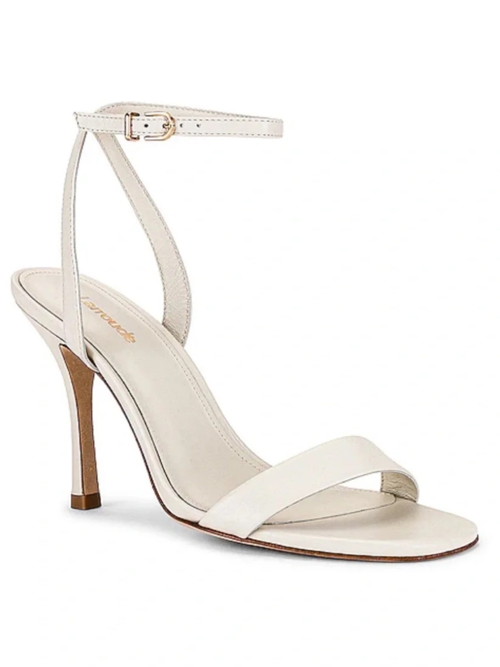 Larroude The Nyx Ivory Cream Ankle-Strap Heel